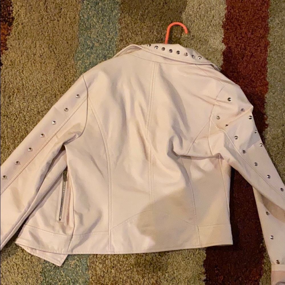 Pink Leather Jacket With Studs - image 4